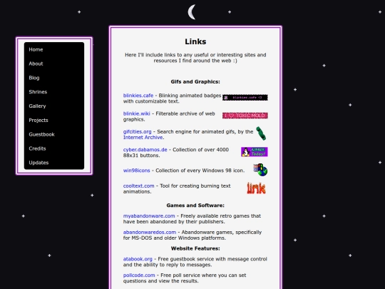 links screenshot
