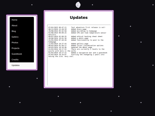 updates screenshot