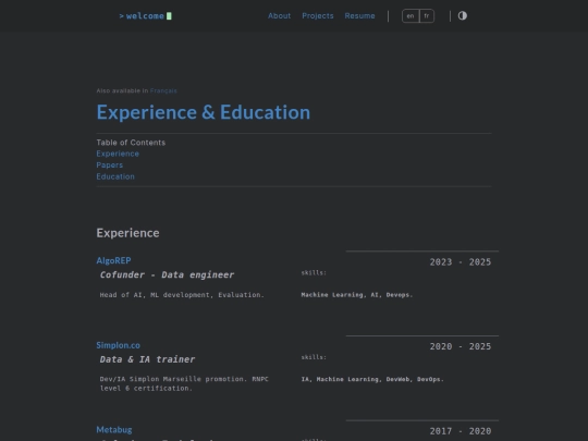 resume screenshot