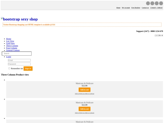 shop-cart/four-col screenshot
