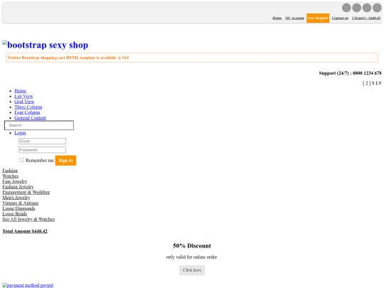 shop-cart/register screenshot