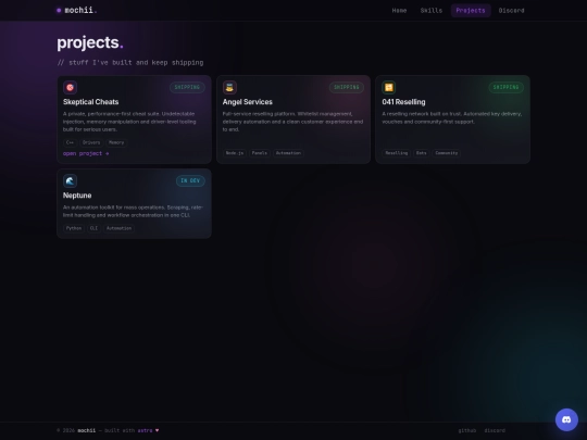 projects screenshot