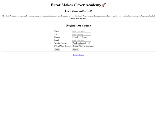my website/register form screenshot