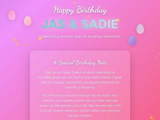 birthday screenshot