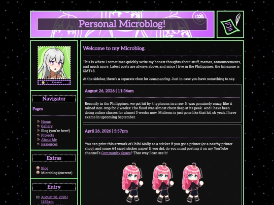 blog/microblog screenshot