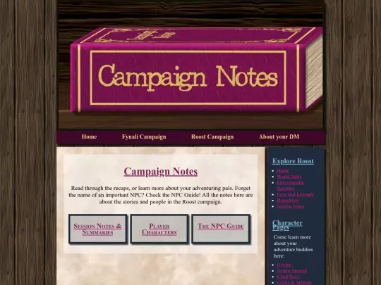 Roost/sessionnotes screenshot