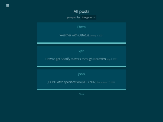 posts-by-categories screenshot