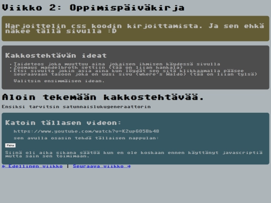 oppimispaivakirja/viikko2 screenshot
