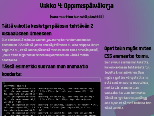 oppimispaivakirja/viikko4 screenshot