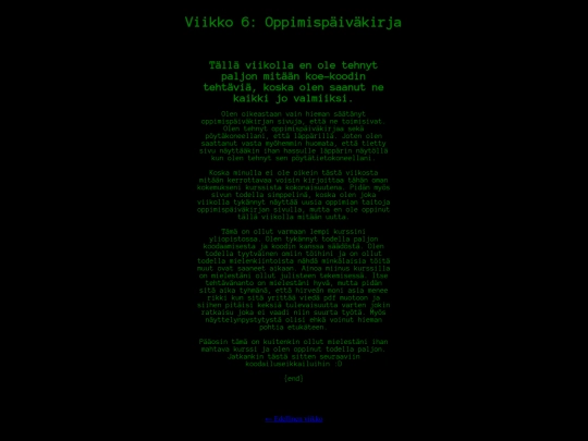 oppimispaivakirja/viikko6 screenshot