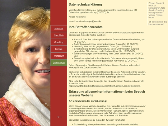 Datenschutz screenshot