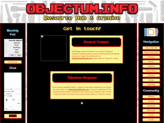 pages/contact screenshot