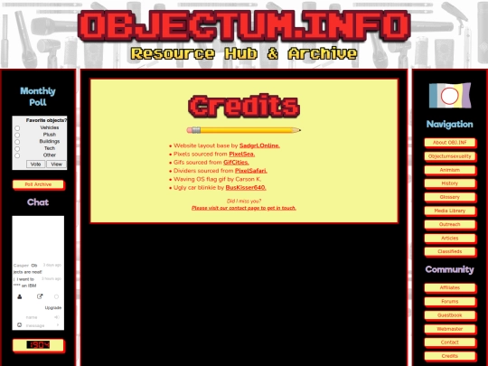 pages/credits screenshot