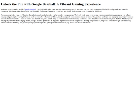 google-baseball screenshot