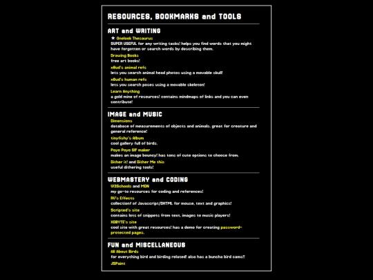 links screenshot