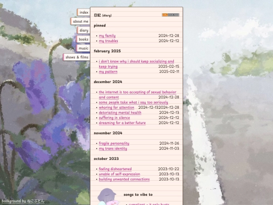diary screenshot