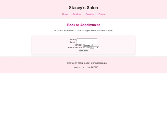 Booking screenshot