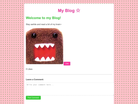 Blog screenshot