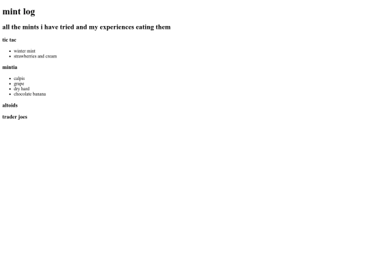 mints screenshot