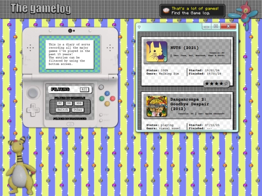 gamelog screenshot