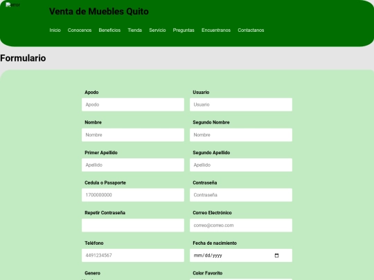 TrabajoFormulario/html/Formulario screenshot