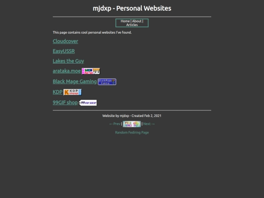 article/personalsites screenshot