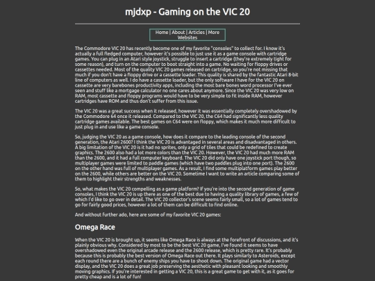 article/vic20gaming screenshot