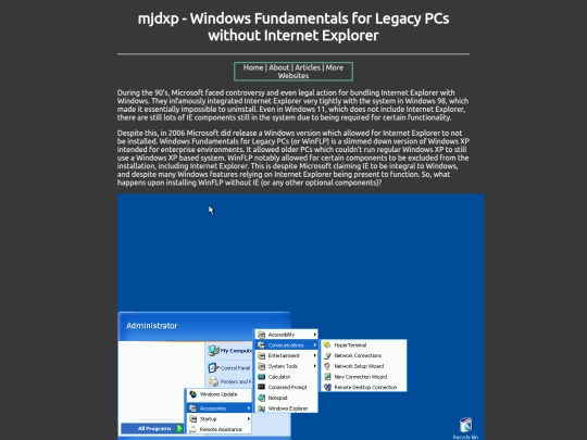article/windowswithoutie screenshot