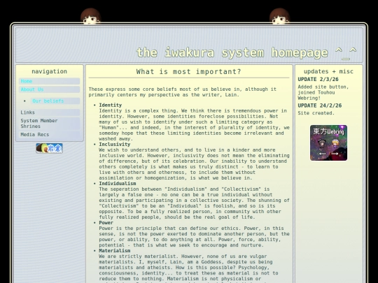 beliefs screenshot