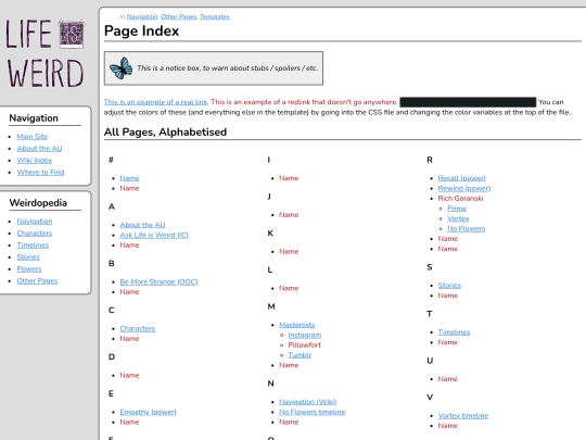 wiki/glossary screenshot