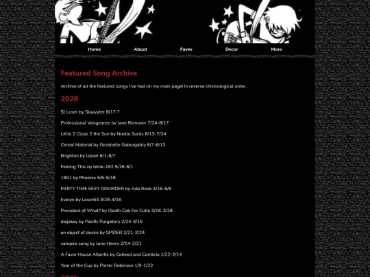 song-archive screenshot