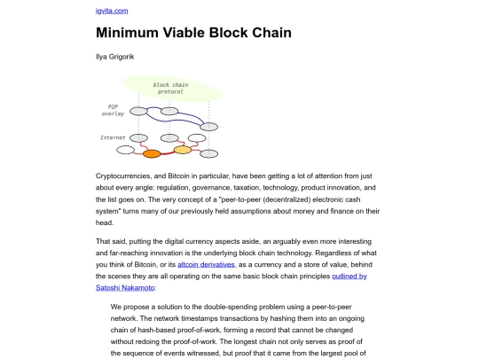 Minimum Viable Block Chain screenshot