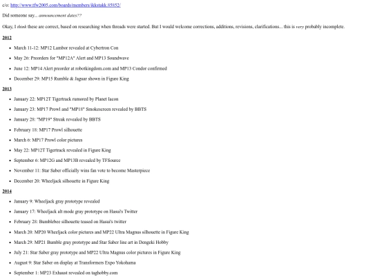 tf_transformers/TakaraTomy Masterpiece Transformers - Announcement Date screenshot