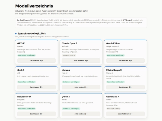 ki/modellverzeichnis screenshot
