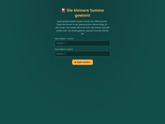 spiele/Kleine_Summe_Ziffernkartenspiel screenshot