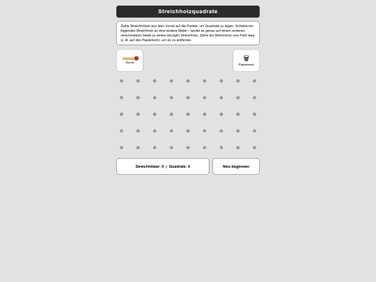 spiele/Zahlenstrahl Spiel/Streichholzquadrate_alt screenshot