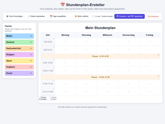 tools/Allgemein_tools/Stundenplan-Ersteller screenshot