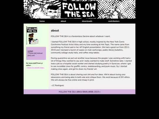 zine/about screenshot