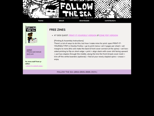 zine/downloads screenshot