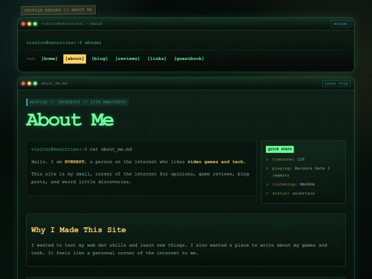 pages/about screenshot