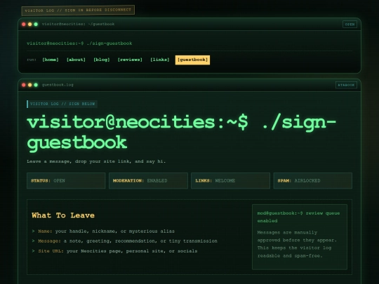 pages/guestbook screenshot