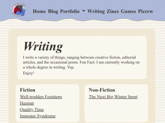 writing screenshot