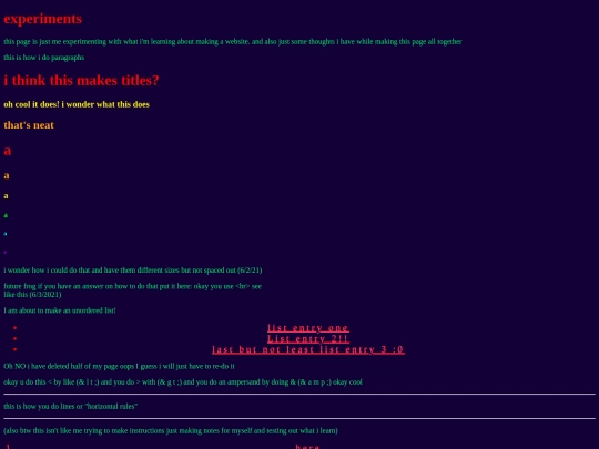 experiments screenshot