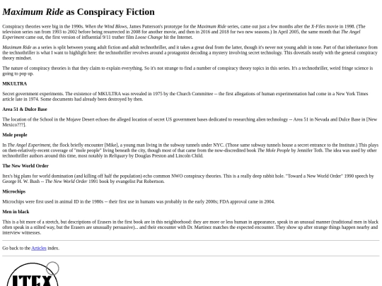articles/conspiracy screenshot
