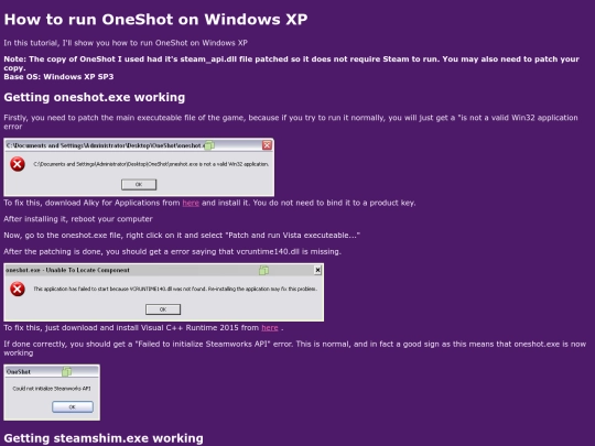 oneshot-xp screenshot
