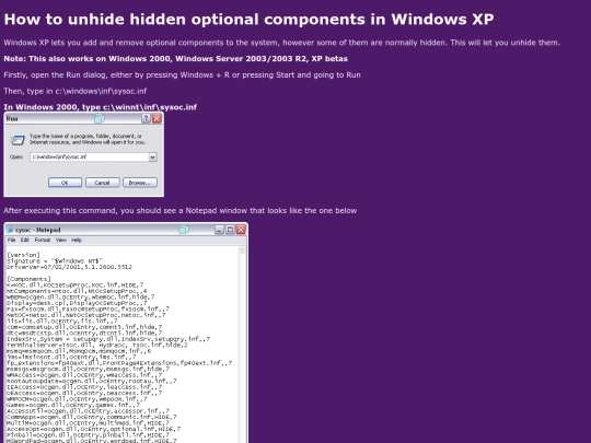 xp-unhide-components screenshot