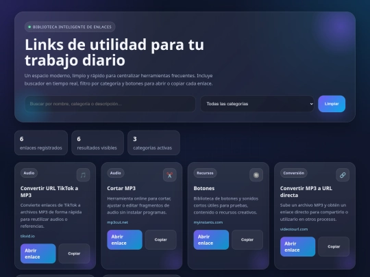 links screenshot