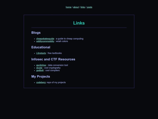 links screenshot