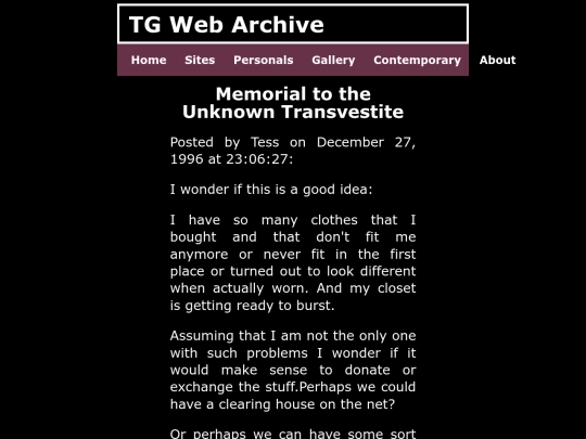 TGGuide/memorialtotheunknowntransvestite screenshot