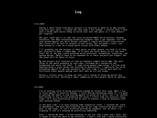 log screenshot